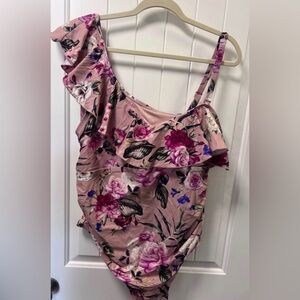 Lysa Women's Size 22/24 Raya Ruffle Single Shoulder One Piece Swimsuit -like new